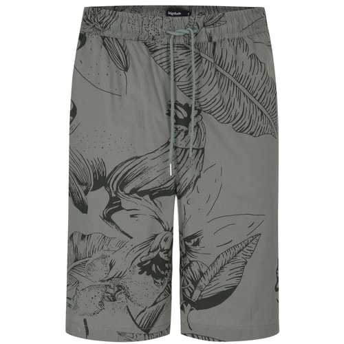 Bigdude Baumwollshorts mit Blumendruck Khaki